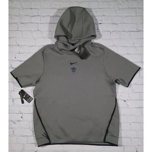 NWT Nike BYU Cougers Mens L ON FIELD Short Sleeve Dri-Fit Therma Hoodie Gray